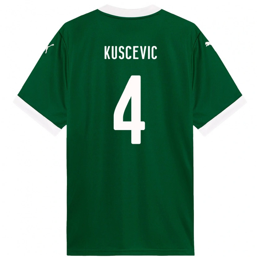 Danxen Hombre Camiseta Benjamin Kuscevic #4 Blanco Verde 1ª Equipación 2025/26 La Camisa