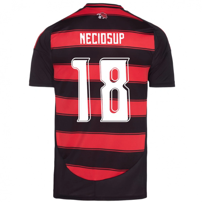 Danxen Hombre Camiseta Adriano Neciosup #18 Rojo Negro 1ª Equipación 2025/26 La Camisa
