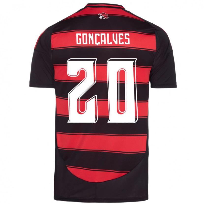 Danxen Hombre Camiseta Matheus Gonçalves #20 Rojo Negro 1ª Equipación 2025/26 La Camisa