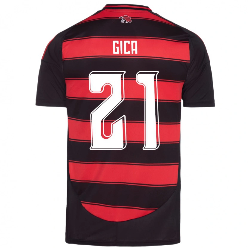 Danxen Hombre Camiseta Gica #21 Rojo Negro 1ª Equipación 2025/26 La Camisa