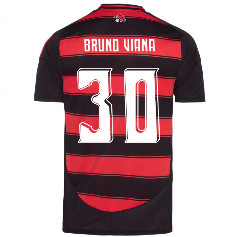 Danxen Hombre Camiseta Bruno Viana #30 Rojo Negro 1ª Equipación 2025/26 La Camisa