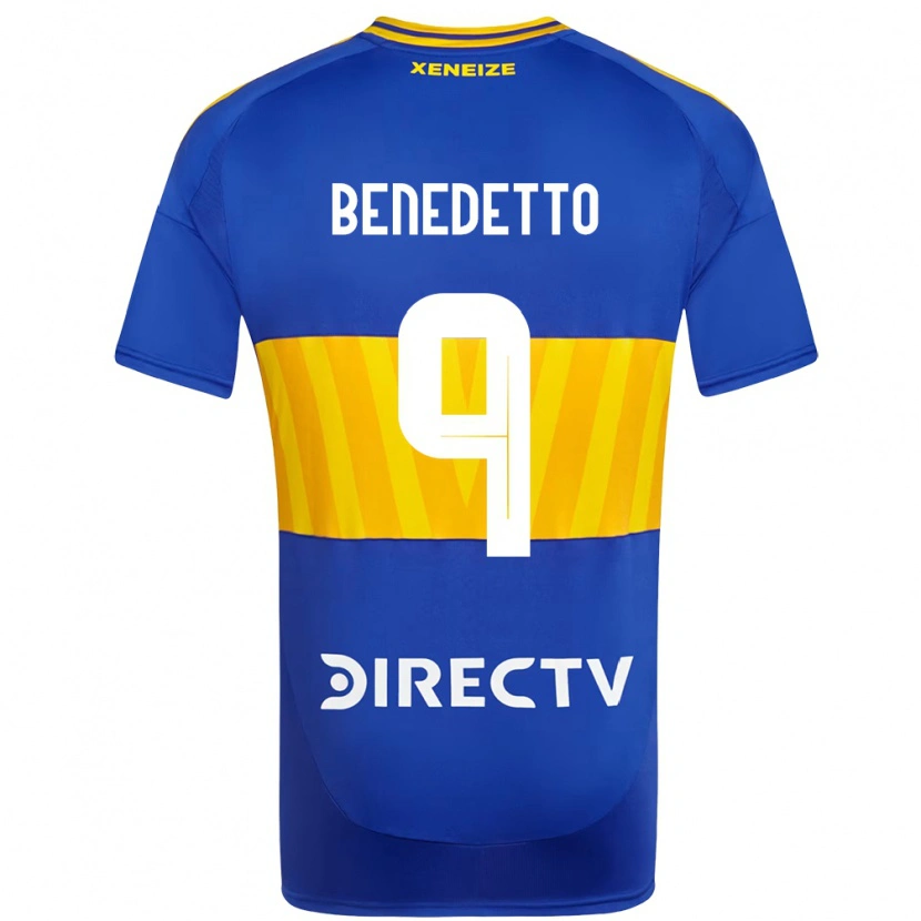 Danxen Hombre Camiseta Dario Benedetto #9 Azul Real Amarillo 1ª Equipación 2025/26 La Camisa