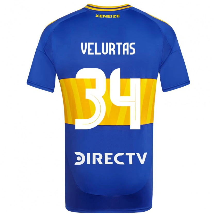 Danxen Hombre Camiseta Pedro Velurtas #34 Azul Real Amarillo 1ª Equipación 2025/26 La Camisa