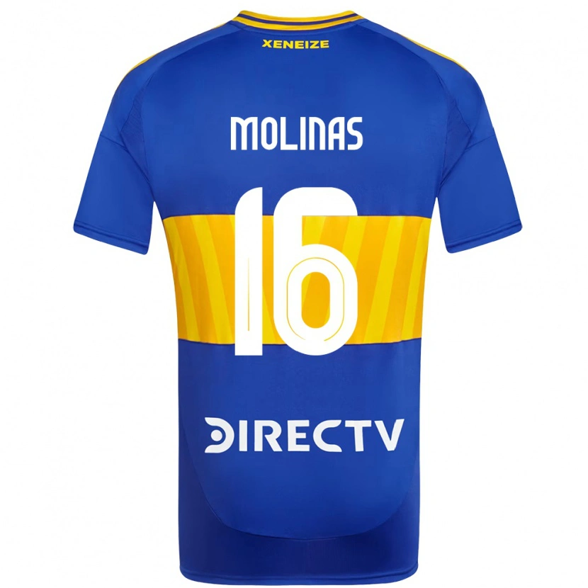Danxen Hombre Camiseta Aaron Molinas #16 Azul Real Amarillo 1ª Equipación 2025/26 La Camisa