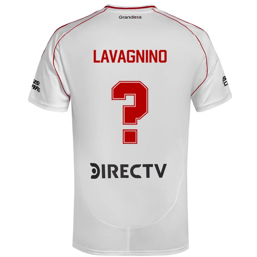 Danxen Hombre Camiseta Lucas Lavagnino #0 Blanco Rojo 1ª Equipación 2025/26 La Camisa