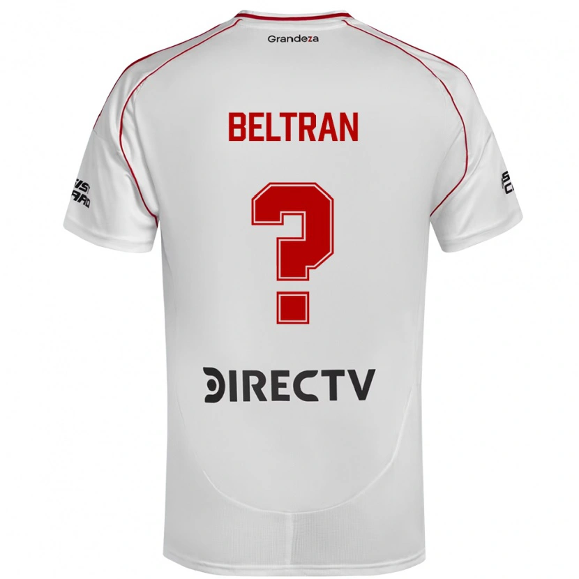 Danxen Hombre Camiseta Santiago Beltrán #0 Blanco Rojo 1ª Equipación 2025/26 La Camisa