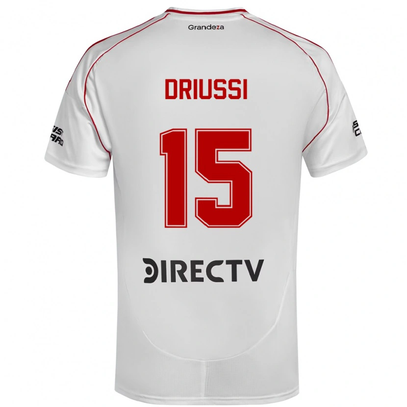 Danxen Hombre Camiseta Sebastián Driussi #15 Blanco Rojo 1ª Equipación 2025/26 La Camisa