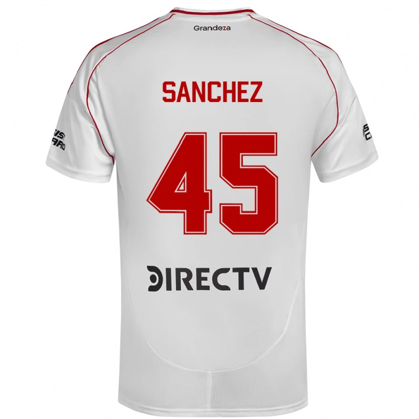 Danxen Hombre Camiseta Sebastián Sánchez #45 Blanco Rojo 1ª Equipación 2025/26 La Camisa