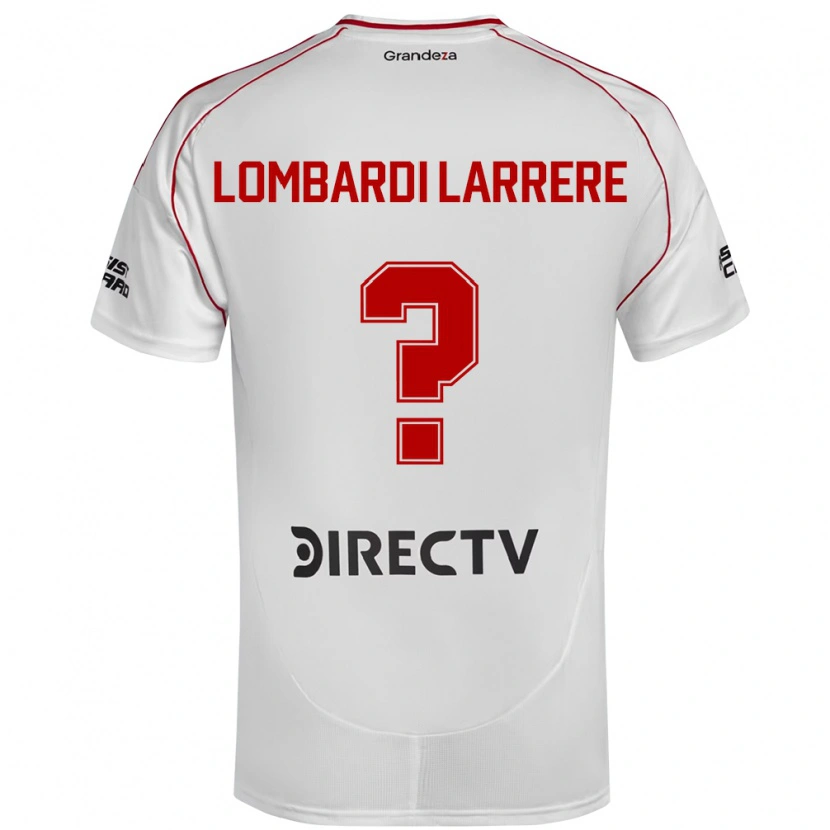 Danxen Hombre Camiseta Delfina Lombardi Larrere #0 Blanco Rojo 1ª Equipación 2025/26 La Camisa