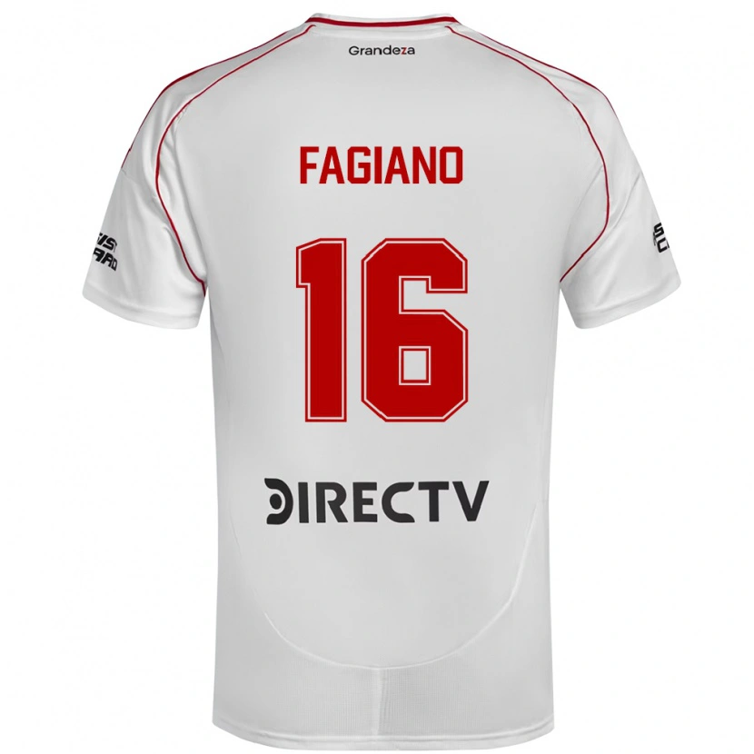 Danxen Hombre Camiseta Paloma Fagiano #16 Blanco Rojo 1ª Equipación 2025/26 La Camisa
