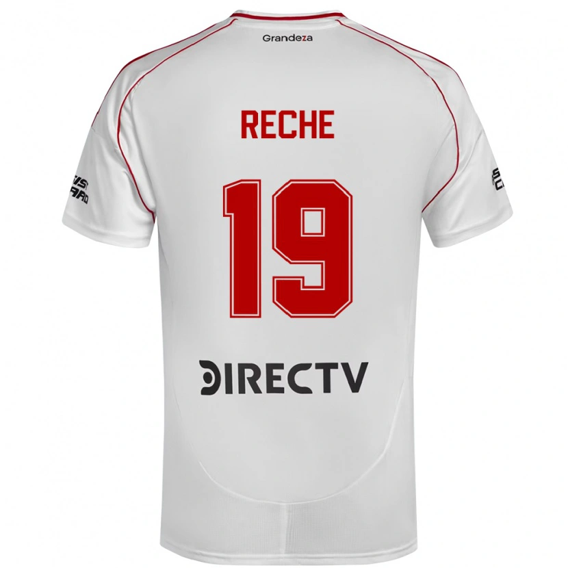 Danxen Hombre Camiseta Abril Reche #19 Blanco Rojo 1ª Equipación 2025/26 La Camisa