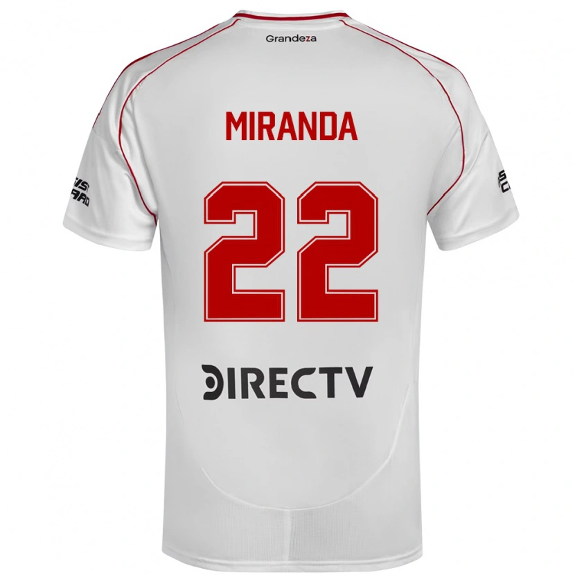 Danxen Hombre Camiseta Morena Miranda #22 Blanco Rojo 1ª Equipación 2025/26 La Camisa