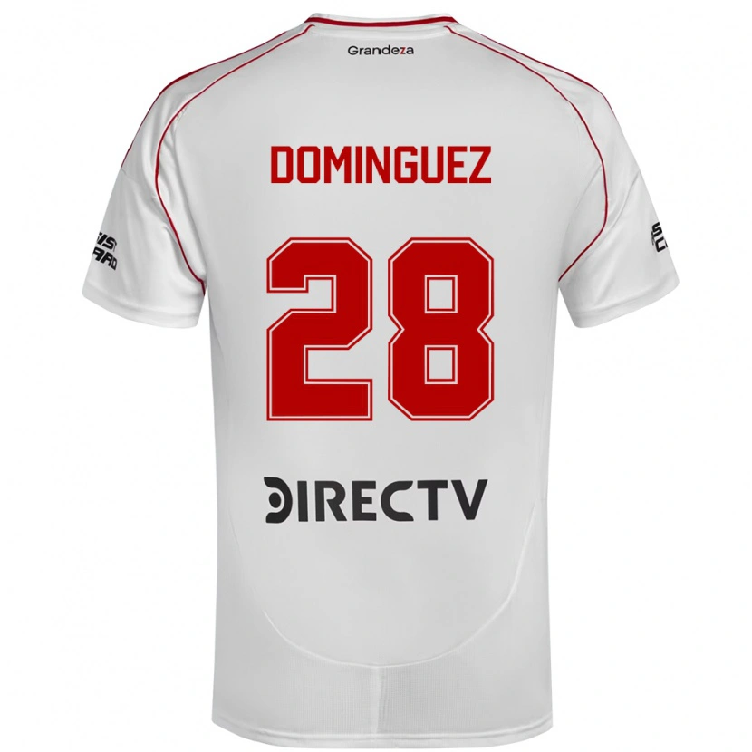 Danxen Hombre Camiseta Evelyn Sofía Domínguez #28 Blanco Rojo 1ª Equipación 2025/26 La Camisa