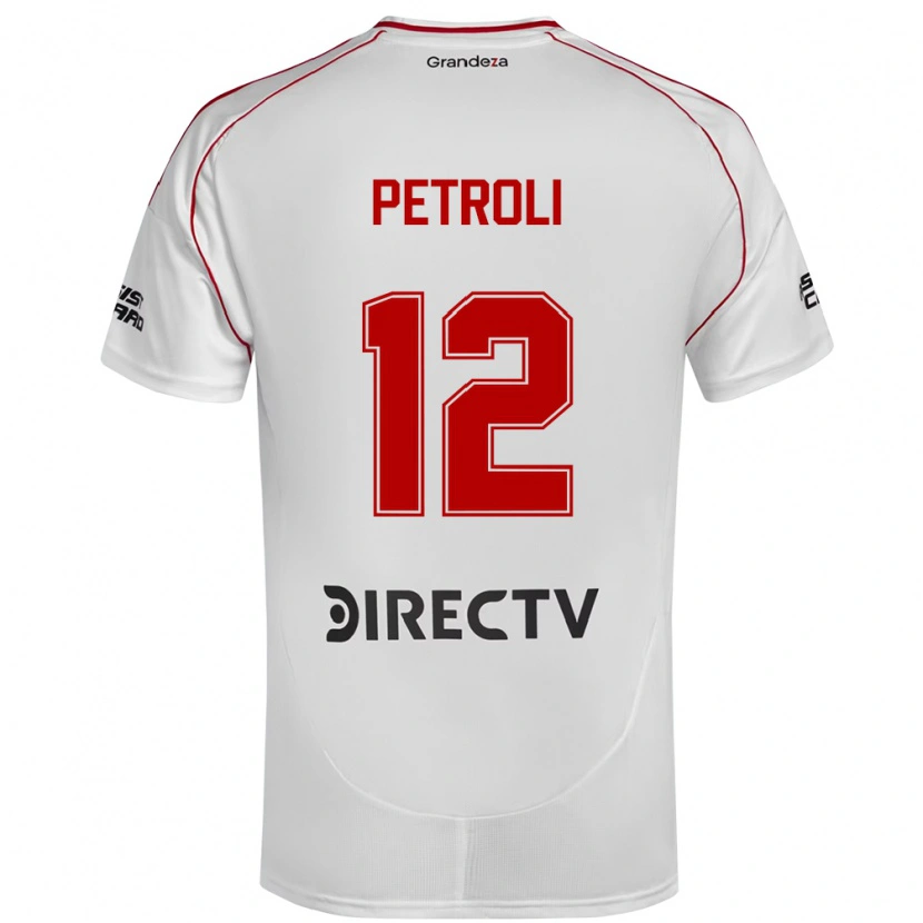 Danxen Hombre Camiseta Franco Petroli #12 Blanco Rojo 1ª Equipación 2025/26 La Camisa