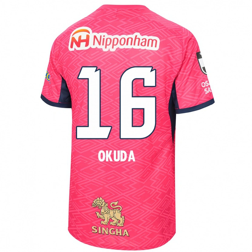 Danxen Hombre Camiseta Hayato Okuda #16 Blanco Rosa Sakura 1ª Equipación 2025/26 La Camisa