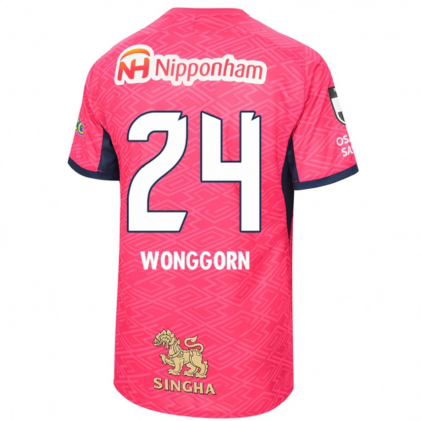 Danxen Hombre Camiseta Jaroensak Wonggorn #24 Blanco Rosa Sakura 1ª Equipación 2025/26 La Camisa