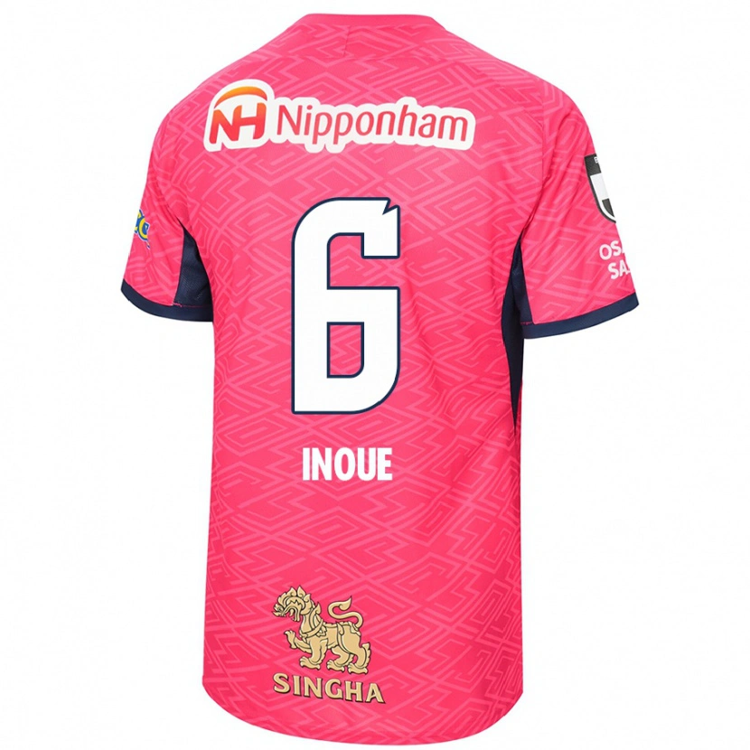 Danxen Hombre Camiseta Hina Inoue #6 Blanco Rosa Sakura 1ª Equipación 2025/26 La Camisa