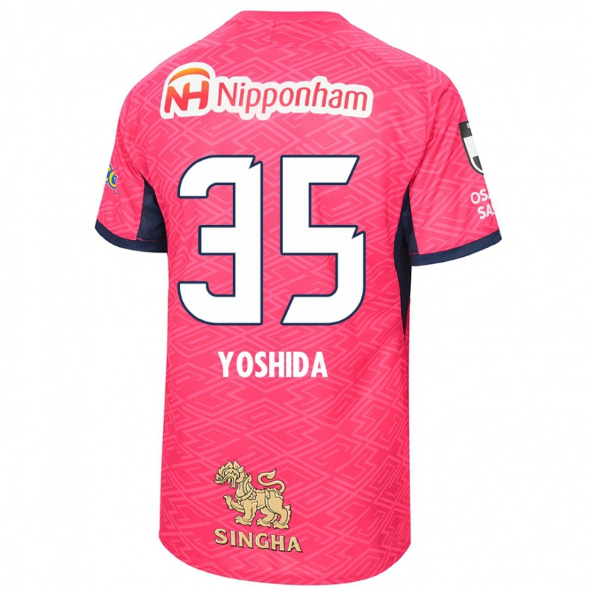 Danxen Hombre Camiseta Yuji Yoshida #35 Blanco Rosa Sakura 1ª Equipación 2025/26 La Camisa