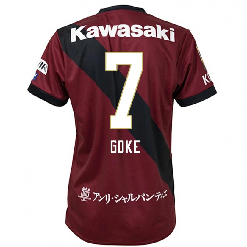 Danxen Hombre Camiseta Yuta Goke #7 Borgoña Negro 1ª Equipación 2025/26 La Camisa