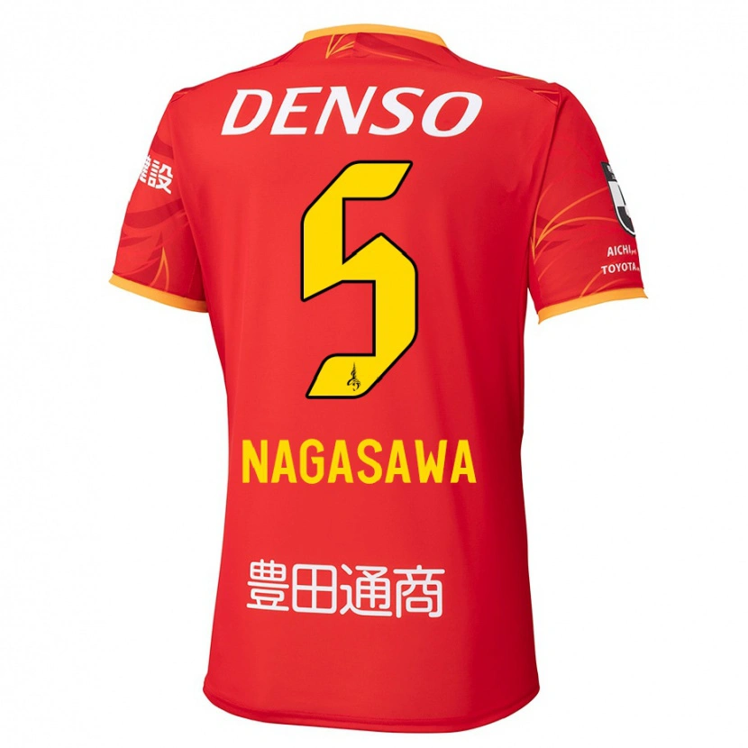 Danxen Hombre Camiseta Kazuki Nagasawa #5 Blanco Rojo 1ª Equipación 2025/26 La Camisa