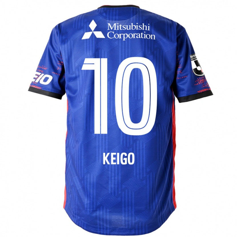 Danxen Hombre Camiseta Keigo Higashi #10 Azul Real Blanco 1ª Equipación 2025/26 La Camisa