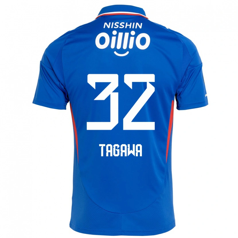Danxen Hombre Camiseta Tomoki Tagawa #32 Azul Real Blanco 1ª Equipación 2025/26 La Camisa