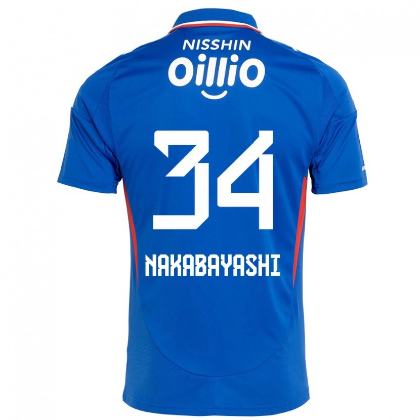Danxen Hombre Camiseta Hirotsugu Nakabayashi #34 Azul Real Blanco 1ª Equipación 2025/26 La Camisa