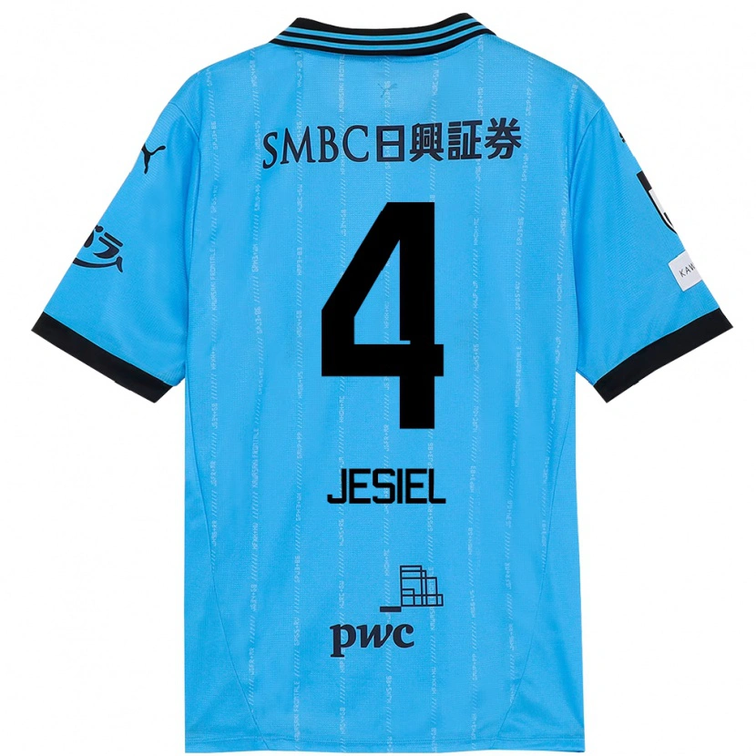 Danxen Hombre Camiseta Jesiel #4 Blanco Azul Celeste 1ª Equipación 2025/26 La Camisa