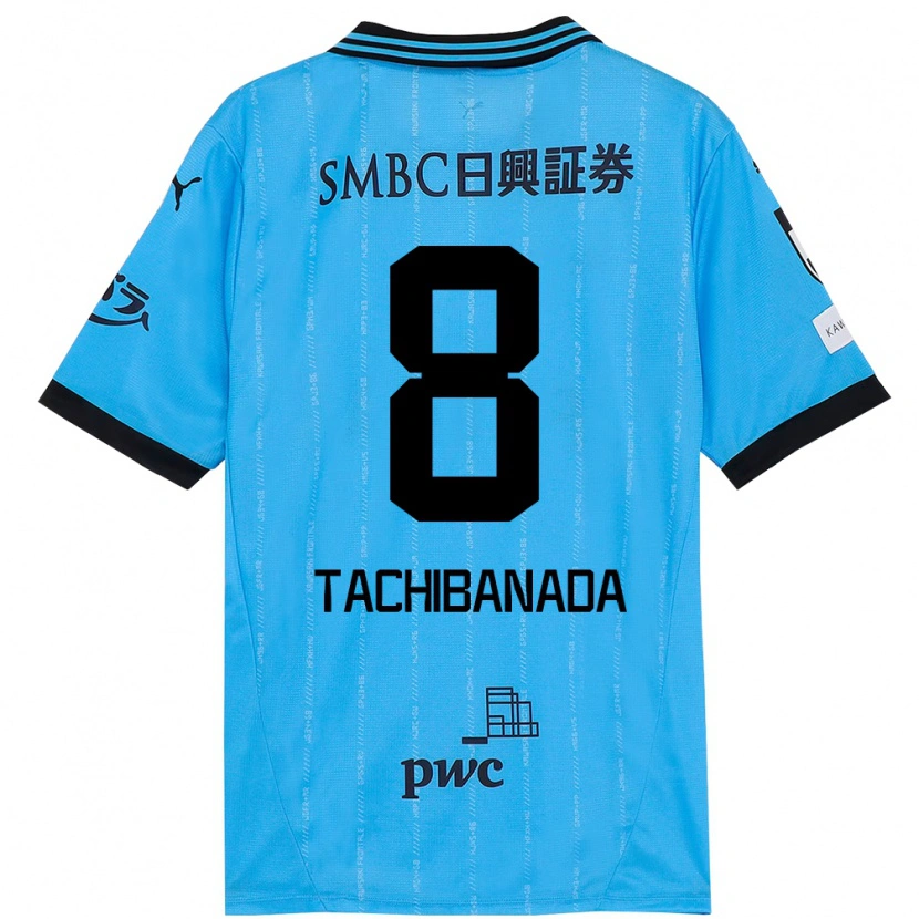 Danxen Hombre Camiseta Kento Tachibanada #8 Blanco Azul Celeste 1ª Equipación 2025/26 La Camisa
