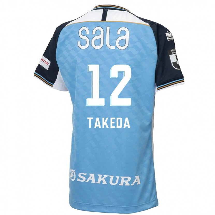 Danxen Hombre Camiseta Yusei Takeda #12 Azul Celeste Negro 1ª Equipación 2025/26 La Camisa