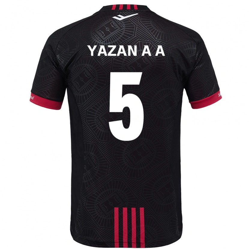 Danxen Hombre Camiseta Yazan Al-Arab #5 Blanco Negro 1ª Equipación 2025/26 La Camisa