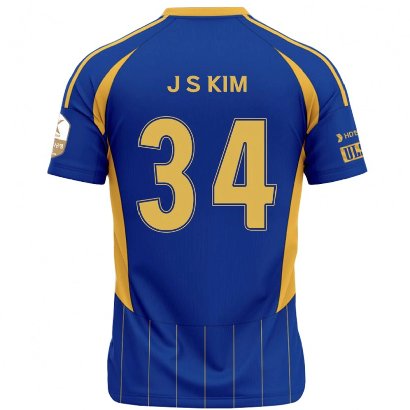 Danxen Hombre Camiseta Jun-Seo Kim #34 Azul Real Amarillo 1ª Equipación 2025/26 La Camisa
