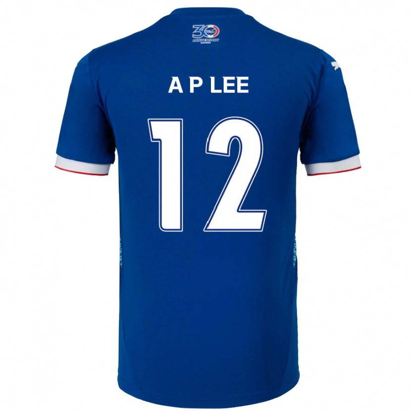 Danxen Hombre Camiseta Pyeong-An Lee #12 Blanco Azul Real 1ª Equipación 2025/26 La Camisa