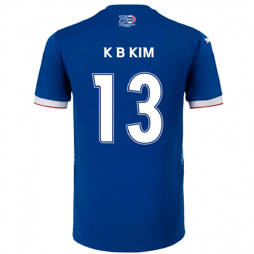 Danxen Hombre Camiseta Bo-Kyung Kim #13 Blanco Azul Real 1ª Equipación 2025/26 La Camisa