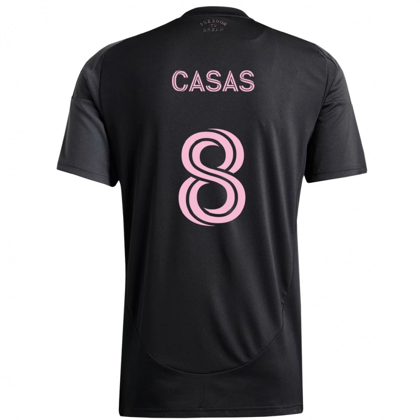 Danxen Hombre Camiseta Pep Casas #8 Rosa Negro 2ª Equipación 2025/26 La Camisa