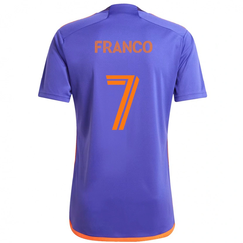 Danxen Hombre Camiseta Iván Franco #7 Naranja Blanco 2ª Equipación 2025/26 La Camisa