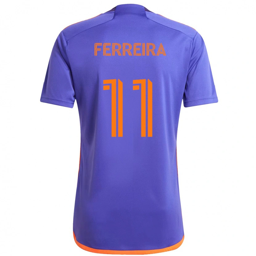 Danxen Hombre Camiseta Sebastián Ferreira #11 Naranja Blanco 2ª Equipación 2025/26 La Camisa