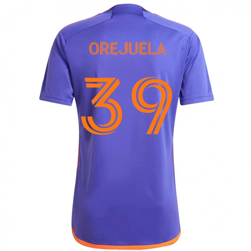 Danxen Hombre Camiseta Jesus Orejuela #39 Naranja Blanco 2ª Equipación 2025/26 La Camisa