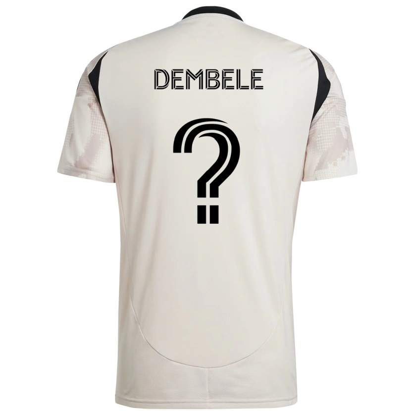 Danxen Hombre Camiseta Malick Dembele #0 Beige Negro 2ª Equipación 2025/26 La Camisa