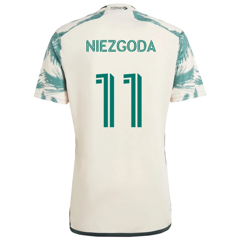 Danxen Hombre Camiseta Jaroslaw Niezgoda #11 Beige Verde 2ª Equipación 2025/26 La Camisa