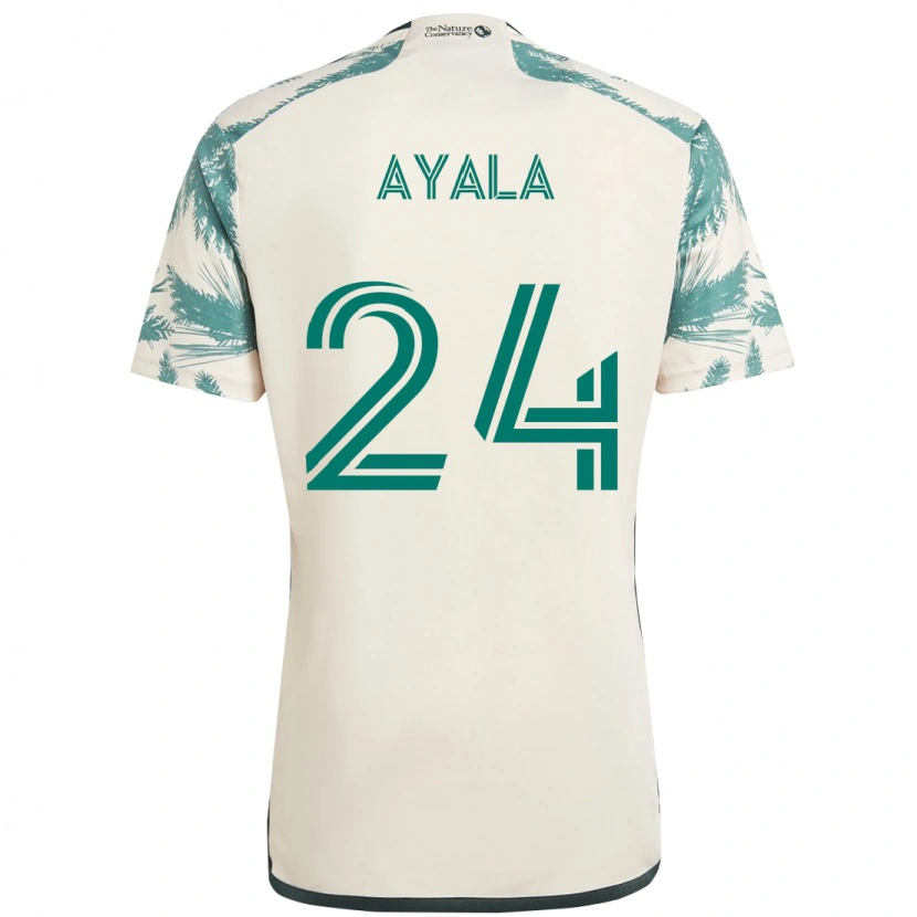 Danxen Hombre Camiseta David Ayala #24 Negro Marrón 2ª Equipación 2025/26 La Camisa