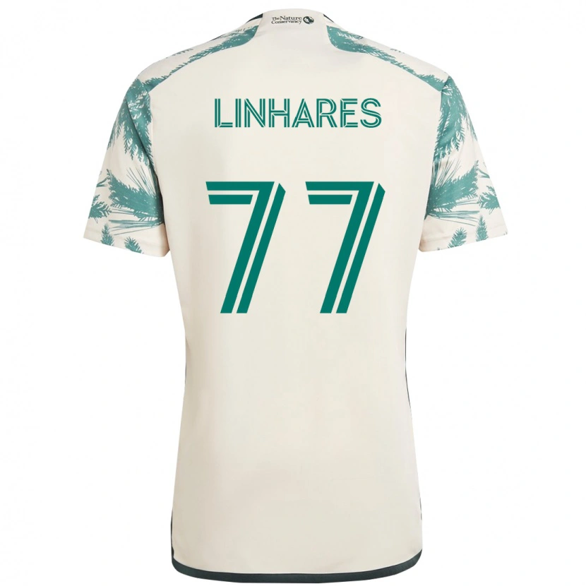 Danxen Hombre Camiseta Kyle Linhares #77 Negro Marrón 2ª Equipación 2025/26 La Camisa