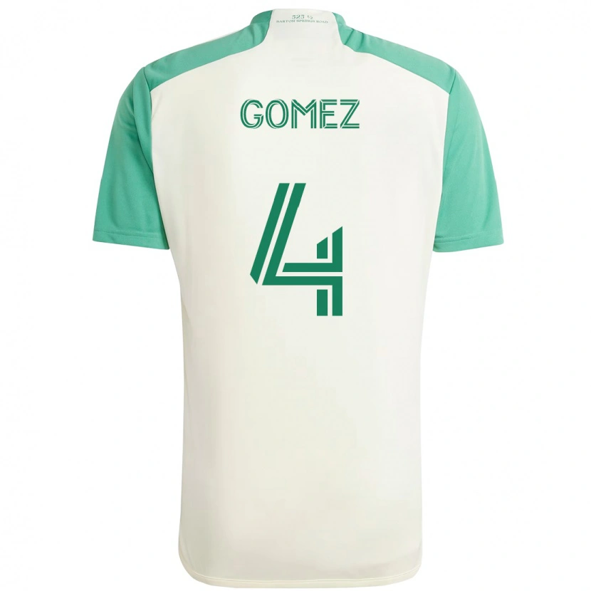 Danxen Hombre Camiseta Antonio Gomez #4 Blanco Verde 2ª Equipación 2025/26 La Camisa