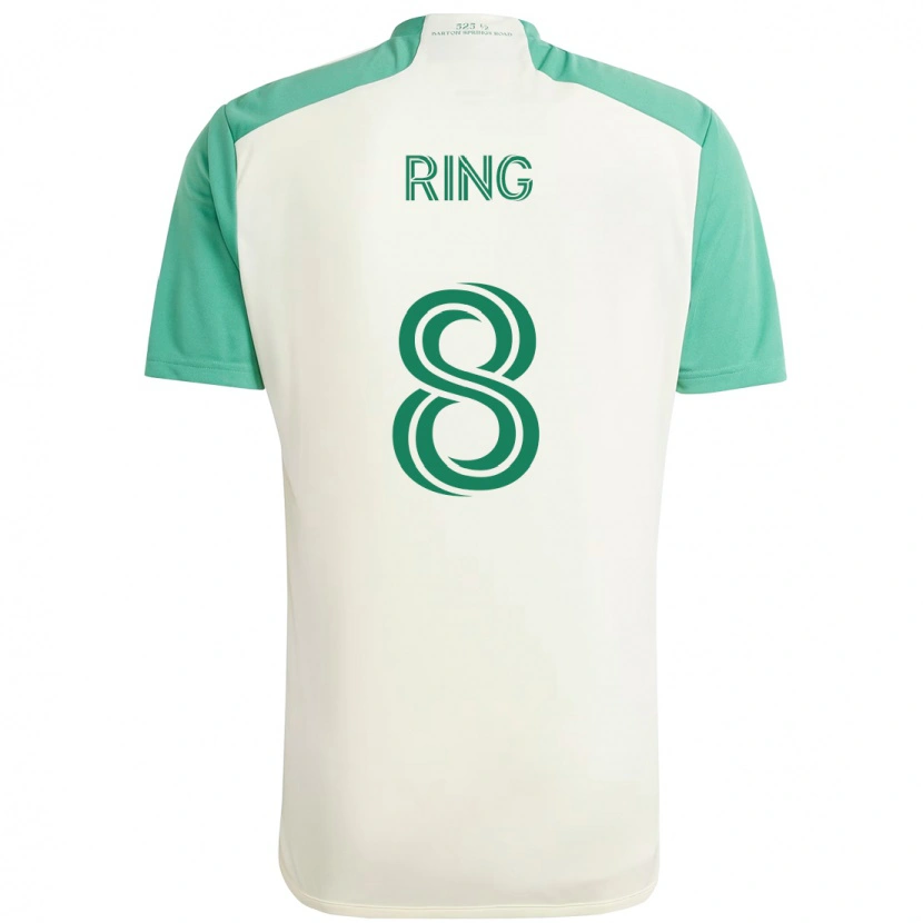 Danxen Hombre Camiseta Alexander Ring #8 Blanco Verde 2ª Equipación 2025/26 La Camisa