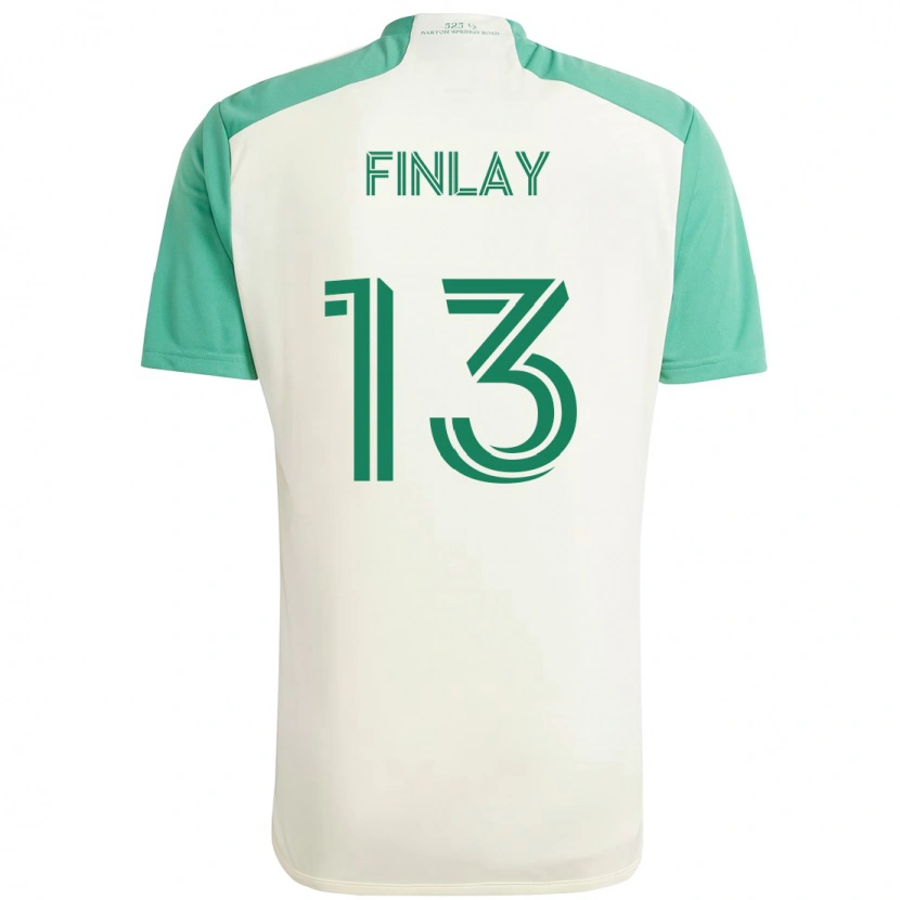 Danxen Hombre Camiseta Ethan Finlay #13 Verde Negro 2ª Equipación 2025/26 La Camisa