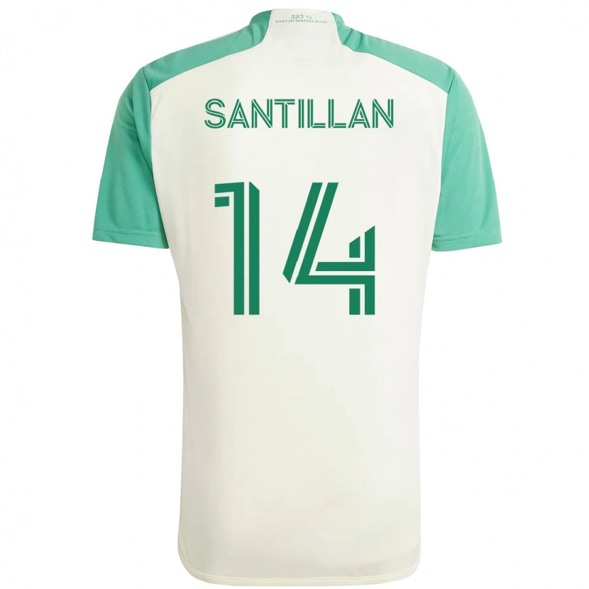 Danxen Hombre Camiseta Jonathan Santillan #14 Verde Negro 2ª Equipación 2025/26 La Camisa