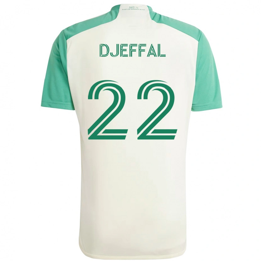 Danxen Hombre Camiseta Sofiane Djeffal #22 Blanco Verde 2ª Equipación 2025/26 La Camisa