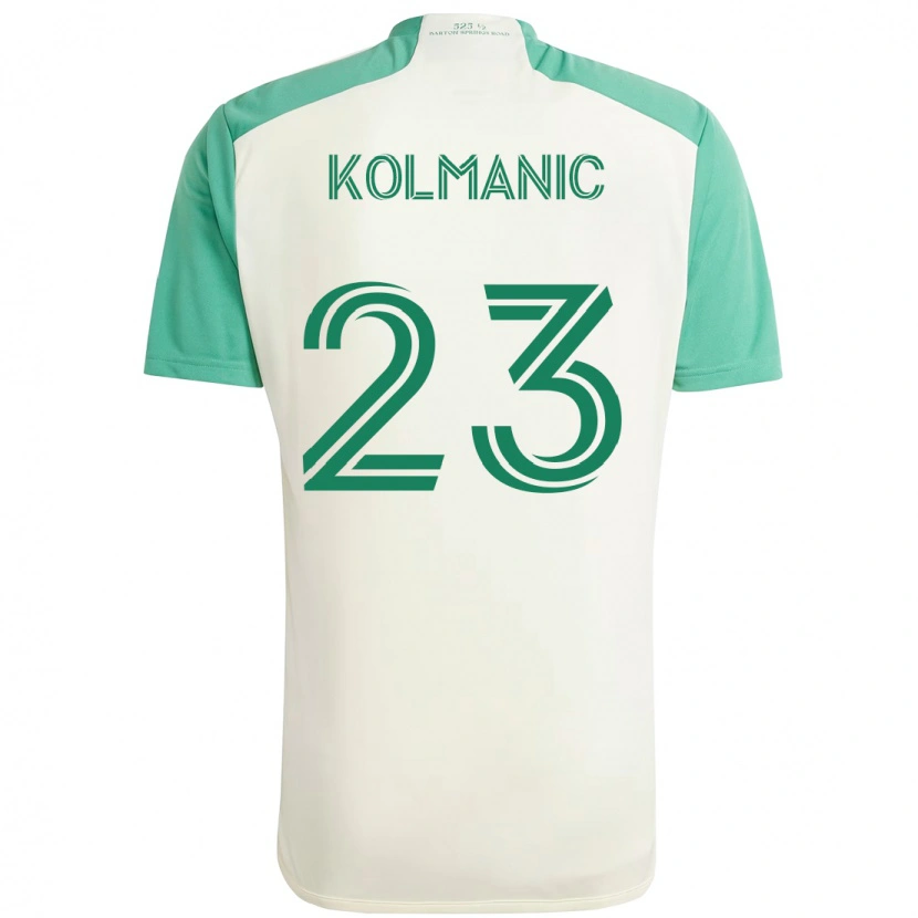 Danxen Hombre Camiseta Žan Kolmanič #23 Blanco Verde 2ª Equipación 2025/26 La Camisa