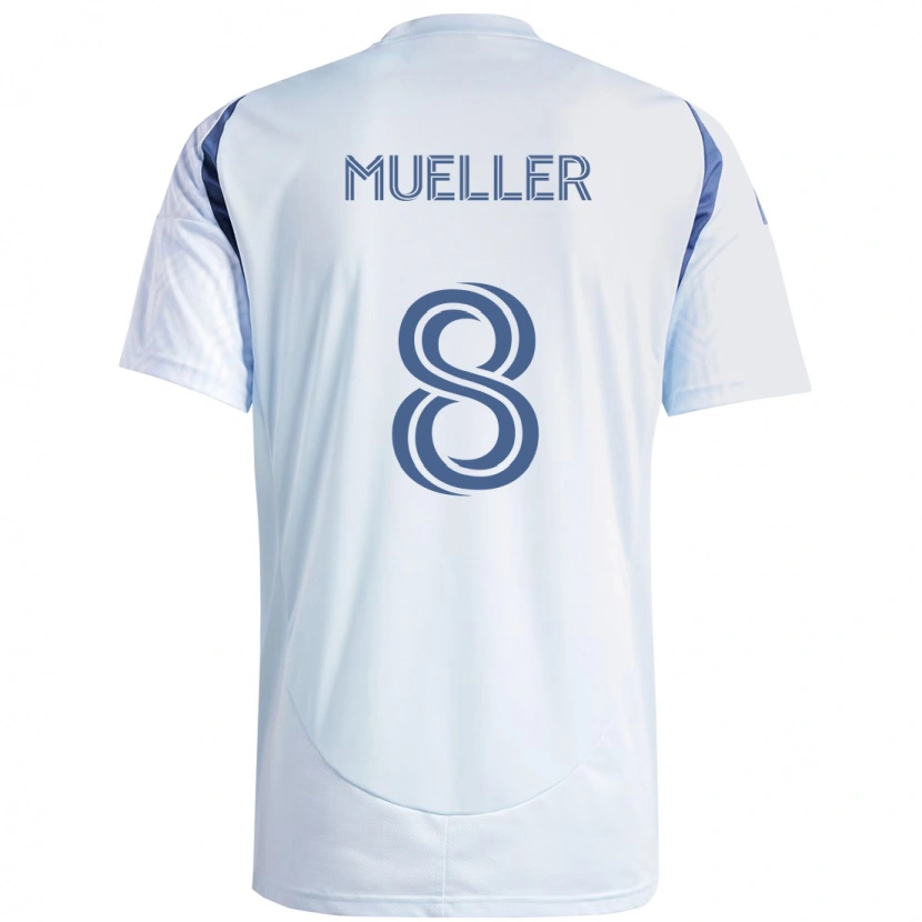 Danxen Hombre Camiseta Chris Mueller #8 Azul Celeste Claro Azul 2ª Equipación 2025/26 La Camisa