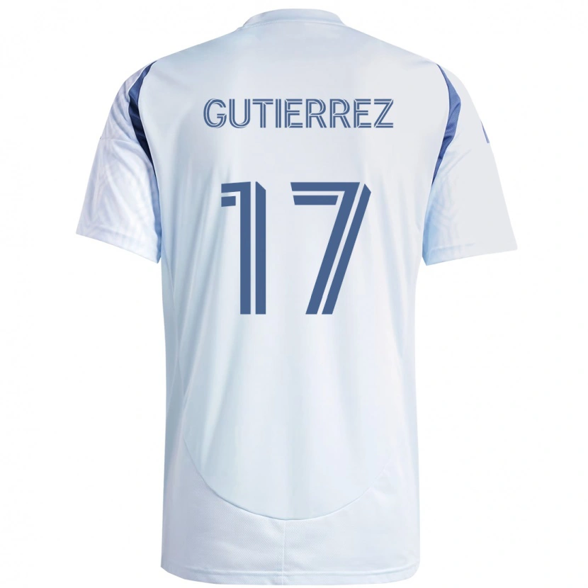 Danxen Hombre Camiseta Brian Gutiérrez #17 Azul Celeste Claro Azul 2ª Equipación 2025/26 La Camisa